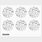 Vakantie in Europa Ronde Sticker (Vel)