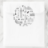 Vakantie in Europa Ronde Sticker (Tas)