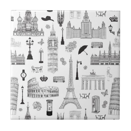 Vakantie in Europa Tegeltje (Voorkant)