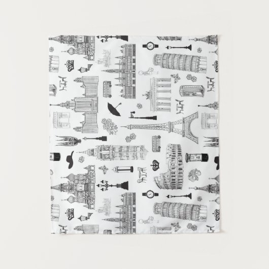 Vakantie in Europa Wandkleed (Voorkant)