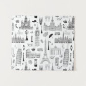 Vakantie in Europa Wandkleed (Voorkant (horizontaal))