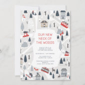 Vakantie in het kersthuis van de stad feestdagenkaart (Voorkant)