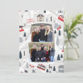 Vakantie in kerstmis 2-fotokaartje feestdagenkaart (Staand voorkant)