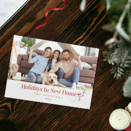 Vakantie in Nieuw thuis kerst fotokaart Feestdagenkaart