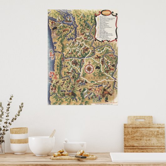 Vakantie in Oregon 1952 Poster (Keuken)