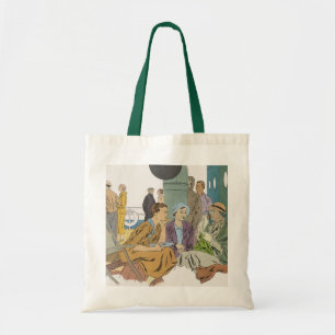 Vakantie in oude stijl, passagiers cruiseschip op tote bag