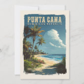 Vakantie in Punta Cana: Herinneringen met een Vint Feestdagenkaart (Voorkant)