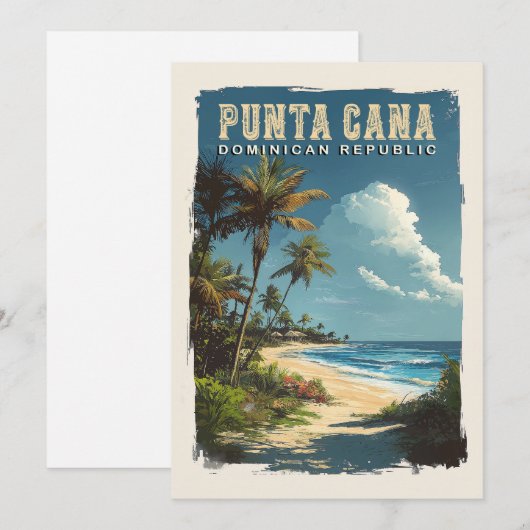 Vakantie in Punta Cana: Herinneringen met een Vint Feestdagenkaart (Voorkant / Achterkant)