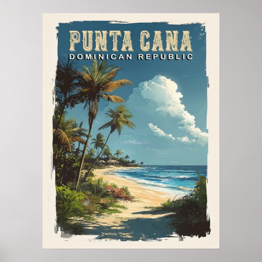 Vakantie in Punta Cana: Herinneringen met een Vint Poster (Voorkant)
