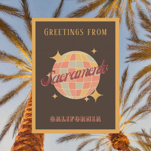 Vakantie in Sacramento California Retro Briefkaart
