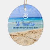 Vakantie in St Thomas Beach Familiereis Keramisch Ornament (Links)