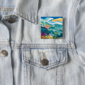 Vakantie in tropisch Queensland Vierkante Button 5,1 Cm (In situ)