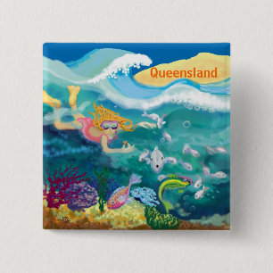 Vakantie in tropisch Queensland Vierkante Button 5,1 Cm