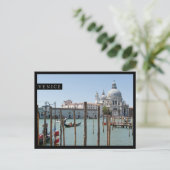Vakantie in Venetië briefkaart met zwarte rand (Staand voorkant)