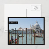Vakantie in Venetië briefkaart met zwarte rand (Voorkant / Achterkant)