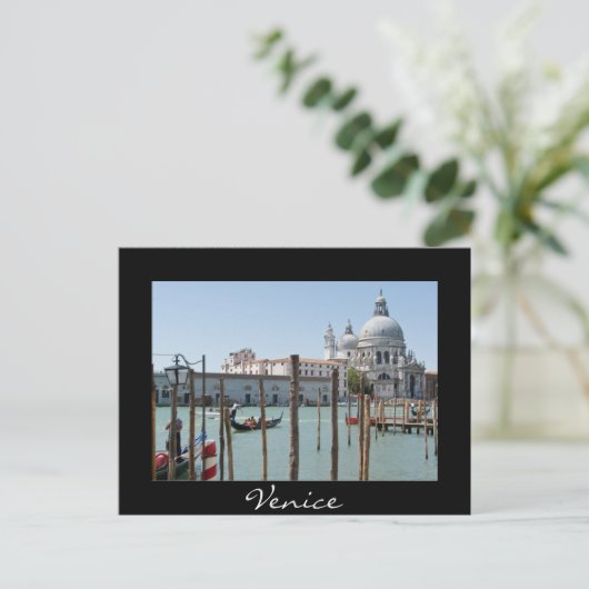 Vakantie in Venetië landschap zwarte tekst briefka Briefkaart (Staand voorkant)
