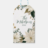 Vakantie in White Poinsettia Cadeaulabel (Voorkant)
