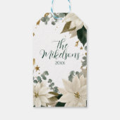 Vakantie in White Poinsettia Cadeaulabel (Achterkant)