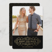  vakantie in zwart feestdagenkaart (Voorkant / Achterkant)