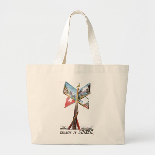 vakantie in Zwitserland Grote Tote Bag (Voorkant)