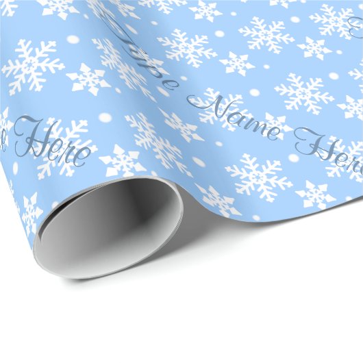 Vakantie inpakpapier blauw sneeuwvlok cadeaupapier (Rol Hoek)