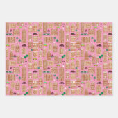 Vakantie inpakpapier gingerbread city design (Voorkant 2)