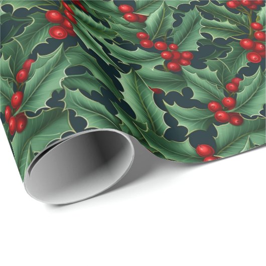 Vakantie inpakpapier Holly (Rol Hoek)