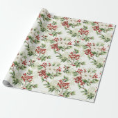 Vakantie inpakpapier Holly (Uitgerold)