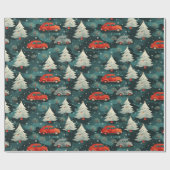 Vakantie inpakpapier met auto's en bomen (Vlak)