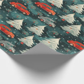 Vakantie inpakpapier met auto's en bomen (Hoek)