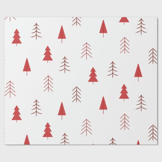 Vakantie inpakpapier met rode bomen (Vlak)