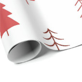 Vakantie inpakpapier met rode bomen (Rol Hoek)