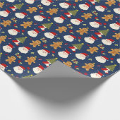 Vakantie Inpakpapier Santa en Gingerbread mannen (Hoek)