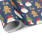 Vakantie Inpakpapier Santa en Gingerbread mannen (Rol Hoek)