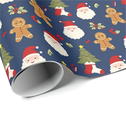 Vakantie Inpakpapier Santa en Gingerbread mannen (Rol Hoek)