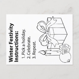 Vakantie-instructies Feestdagenkaart