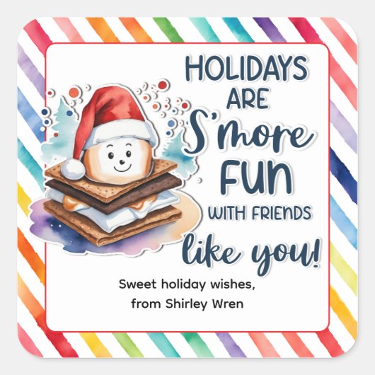 Vakantie is leuker met vrienden zoals jij! vierkante sticker (Voorkant)