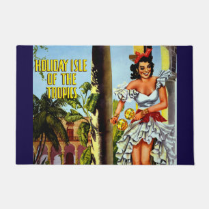 Vakantie Isle of Tropics Cuba Vintage Travel Deurmat