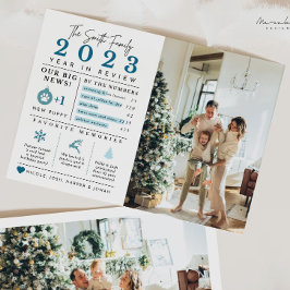 Vakantie jaar in Review Infographic Christmas Kaar Feestdagenkaart