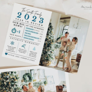 Vakantie jaar in Review Infographic Christmas Kaar Feestdagenkaart