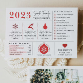 Vakantie jaar in Review Infographic Christmas Kaar Notitiekaartje