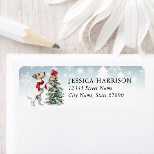 Vakantie Jack Russel Terrier Retour Adreslabels Etiket (Insitu)