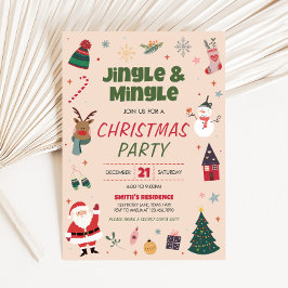 Vakantie Jingle en Mingle Schattige kerstfeest Kaart