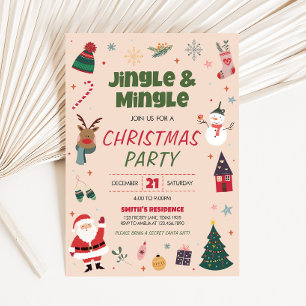 Vakantie Jingle en Mingle Schattige kerstfeest Kaart