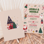 Vakantie Jingle en Mingle Schattige kerstfeest Kaart
