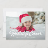 Vakantie juichen eenvoudig script twee foto's feestdagenkaart (Voorkant)