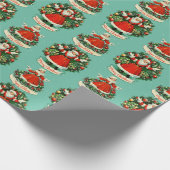  vakantie juichen in Blauwgroen Cadeaupapier (Hoek)