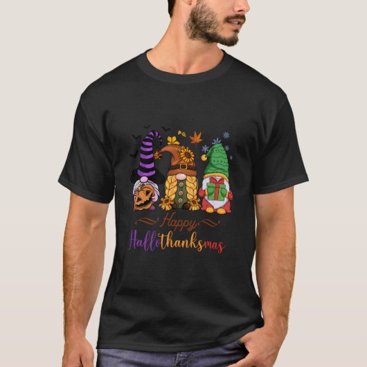 Vakantie juichen in een T-shirt Hallothankmas Gnom (Voorkant)