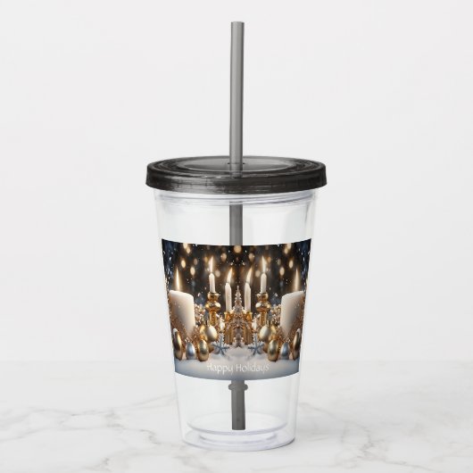 Vakantie Kaarsen Acryl Tumbler Acryl Drinkbeker (Voorkant)