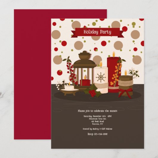 Vakantie kaarsen kaart (Voorkant / Achterkant)